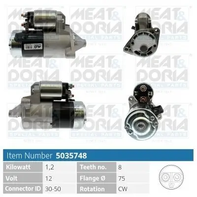 Starter 12 V 1,2 kW MEAT & DORIA 5035748
