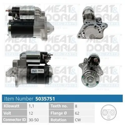 Starter 12 V 1,1 kW MEAT & DORIA 5035751