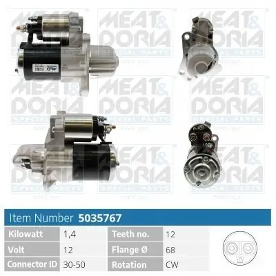 Starter 12 V 1,4 kW MEAT & DORIA 5035767 Bild Starter 12 V 1,4 kW MEAT & DORIA 5035767