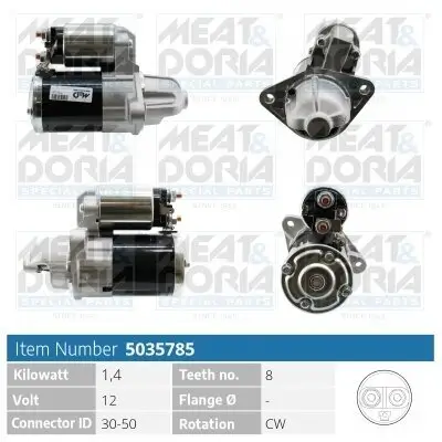 Starter 12 V 1,4 kW MEAT & DORIA 5035785