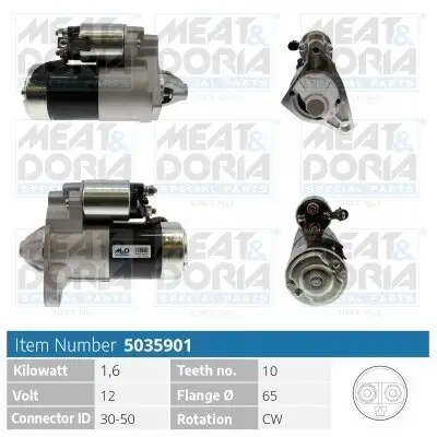 Starter 12 V 1,6 kW MEAT & DORIA 5035901 Bild Starter 12 V 1,6 kW MEAT & DORIA 5035901
