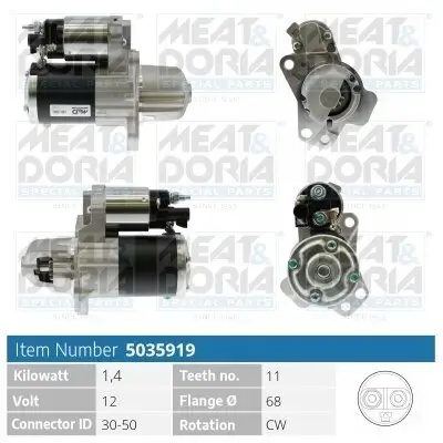 Starter 12 V 1,4 kW MEAT & DORIA 5035919