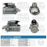 Starter 12 V 1,4 kW MEAT & DORIA 5040150
