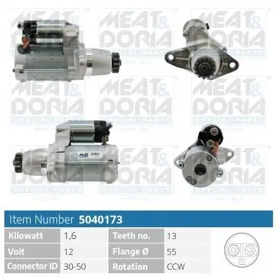 Starter 12 V 1,6 kW MEAT & DORIA 5040173