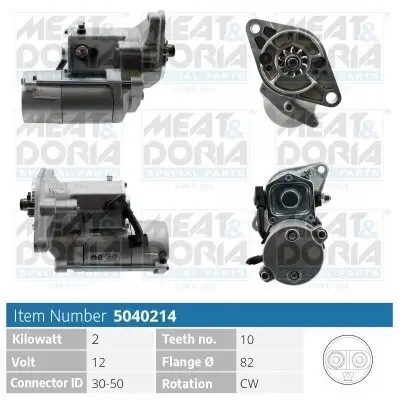 Starter 12 V 2 kW MEAT & DORIA 5040214