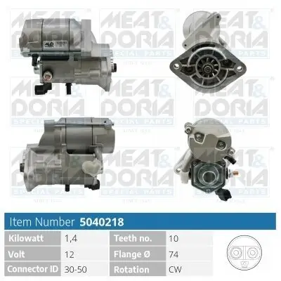 Starter 12 V 1,4 kW MEAT & DORIA 5040218