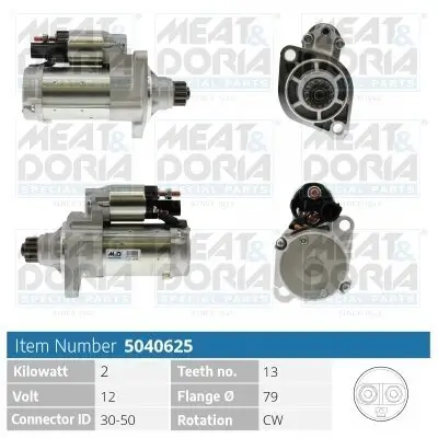 Starter 12 V 2 kW MEAT & DORIA 5040625