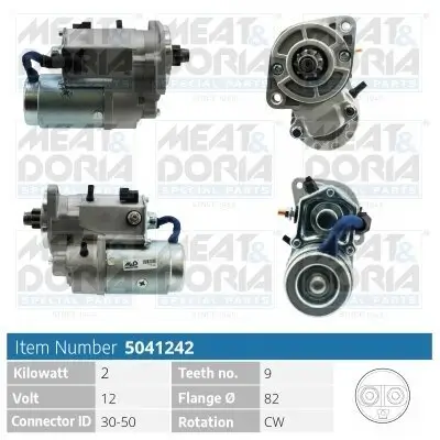 Starter 12 V 2 kW MEAT & DORIA 5041242 Bild Starter 12 V 2 kW MEAT & DORIA 5041242