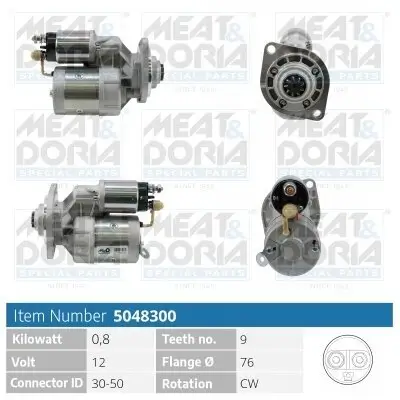 Starter 12 V 0,8 kW MEAT & DORIA 5048300