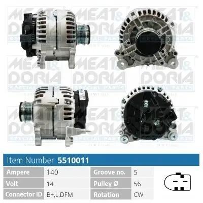 Generator 14 V MEAT & DORIA 5510011