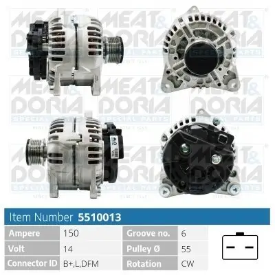 Generator 14 V MEAT & DORIA 5510013 Bild Generator 14 V MEAT & DORIA 5510013