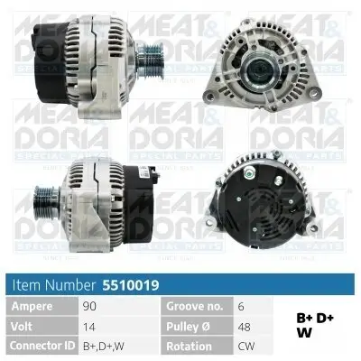 Generator 14 V MEAT & DORIA 5510019