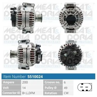 Generator 14 V MEAT & DORIA 5510024 Bild Generator 14 V MEAT & DORIA 5510024