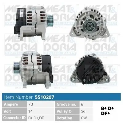 Generator 14 V MEAT & DORIA 5510207