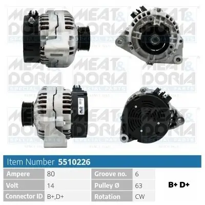 Generator 14 V MEAT & DORIA 5510226