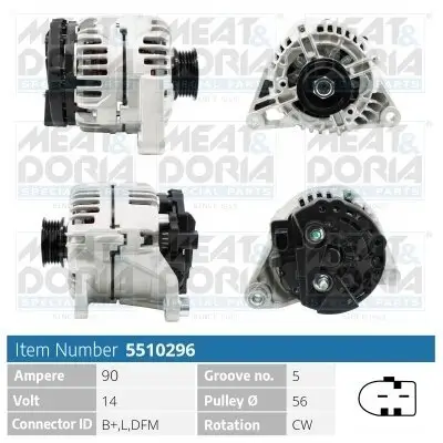 Generator 14 V MEAT & DORIA 5510296