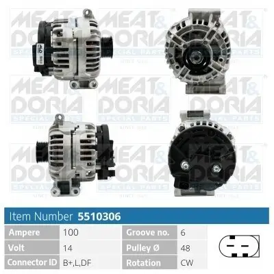 Generator 14 V MEAT & DORIA 5510306