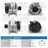 Generator 14 V MEAT & DORIA 5510311