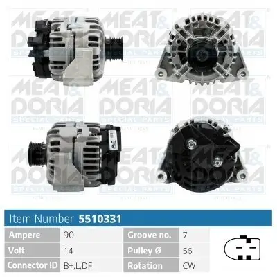 Generator 14 V MEAT & DORIA 5510331