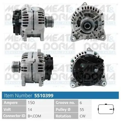 Generator 14 V MEAT & DORIA 5510399