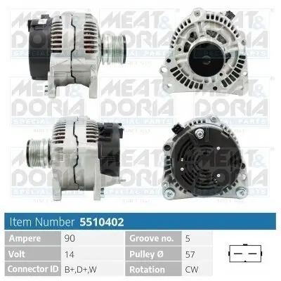 Generator 14 V MEAT & DORIA 5510402