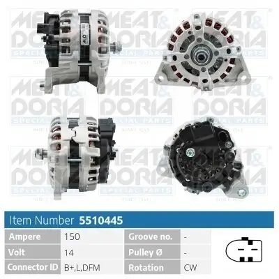 Generator 14 V MEAT & DORIA 5510445