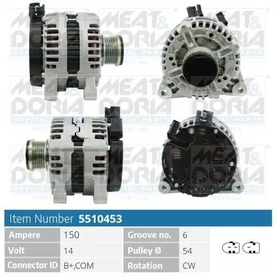 Generator 14 V MEAT & DORIA 5510453