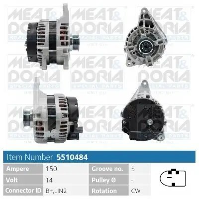 Generator 14 V MEAT & DORIA 5510484