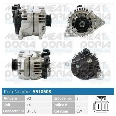 Generator 14 V MEAT & DORIA 5510508 Bild Generator 14 V MEAT & DORIA 5510508