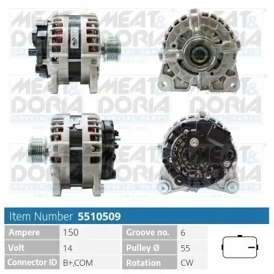 Generator 14 V MEAT & DORIA 5510509 Bild Generator 14 V MEAT & DORIA 5510509