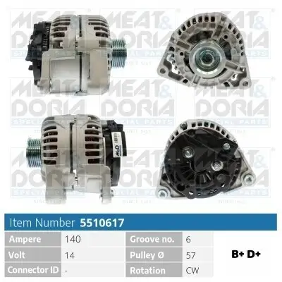 Generator 14 V MEAT & DORIA 5510617