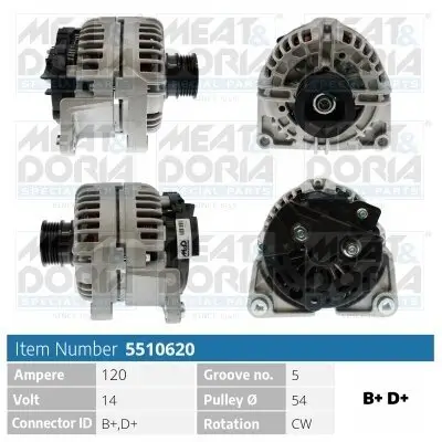 Generator 14 V MEAT & DORIA 5510620