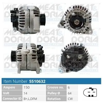 Generator 14 V MEAT & DORIA 5510632