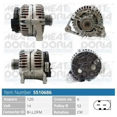 Generator 14 V MEAT & DORIA 5510686