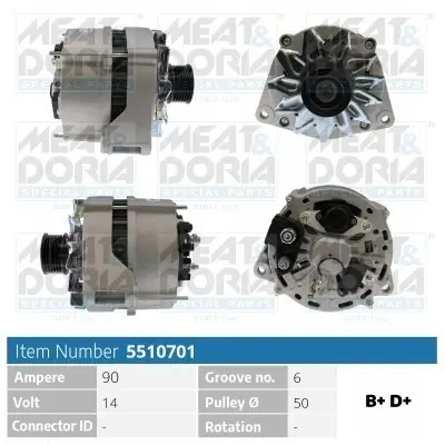 Generator 14 V MEAT & DORIA 5510701 Bild Generator 14 V MEAT & DORIA 5510701