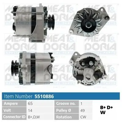 Generator 14 V MEAT & DORIA 5510886