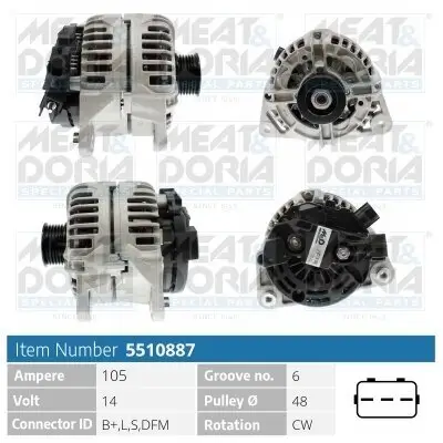 Generator 14 V MEAT & DORIA 5510887