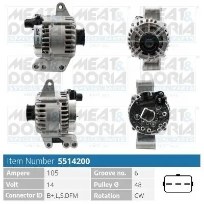 Generator 14 V MEAT & DORIA 5514200