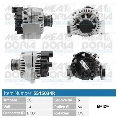 Generator 14 V MEAT & DORIA 5515034R