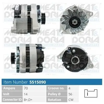 Generator 14 V MEAT & DORIA 5515090