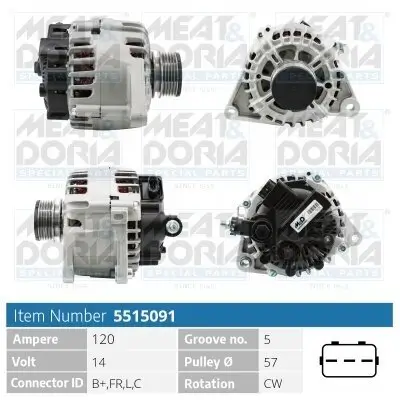 Generator 14 V MEAT & DORIA 5515091