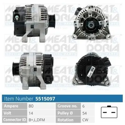 Generator 14 V MEAT & DORIA 5515097