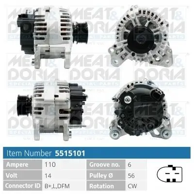 Generator 14 V MEAT & DORIA 5515101