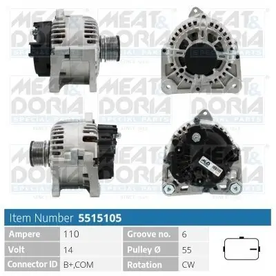 Generator 14 V MEAT & DORIA 5515105