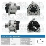 Generator 14 V MEAT & DORIA 5515105