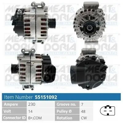 Generator 14 V MEAT & DORIA 55151092