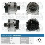 Generator 14 V MEAT & DORIA 55151106