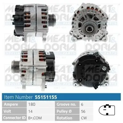 Generator 14 V MEAT & DORIA 55151155