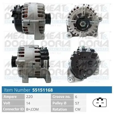 Generator 14 V MEAT & DORIA 55151168