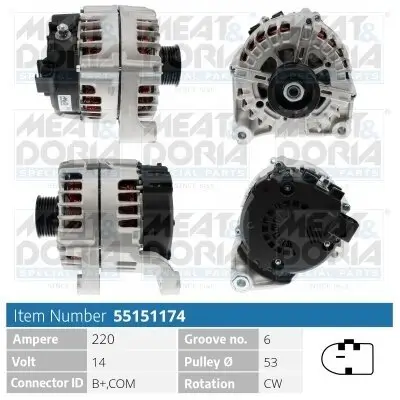 Generator 14 V MEAT & DORIA 55151174